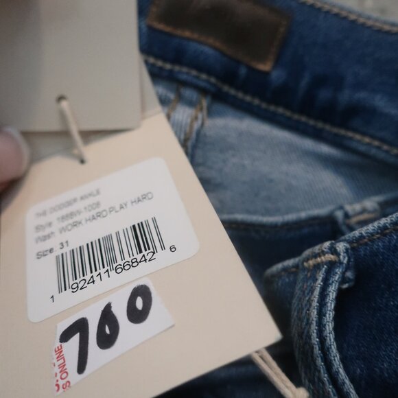 NWT Womens MOTHER The Dodger Ankle Blue Wide Leg Jeans 31 - Picture 9 of 11